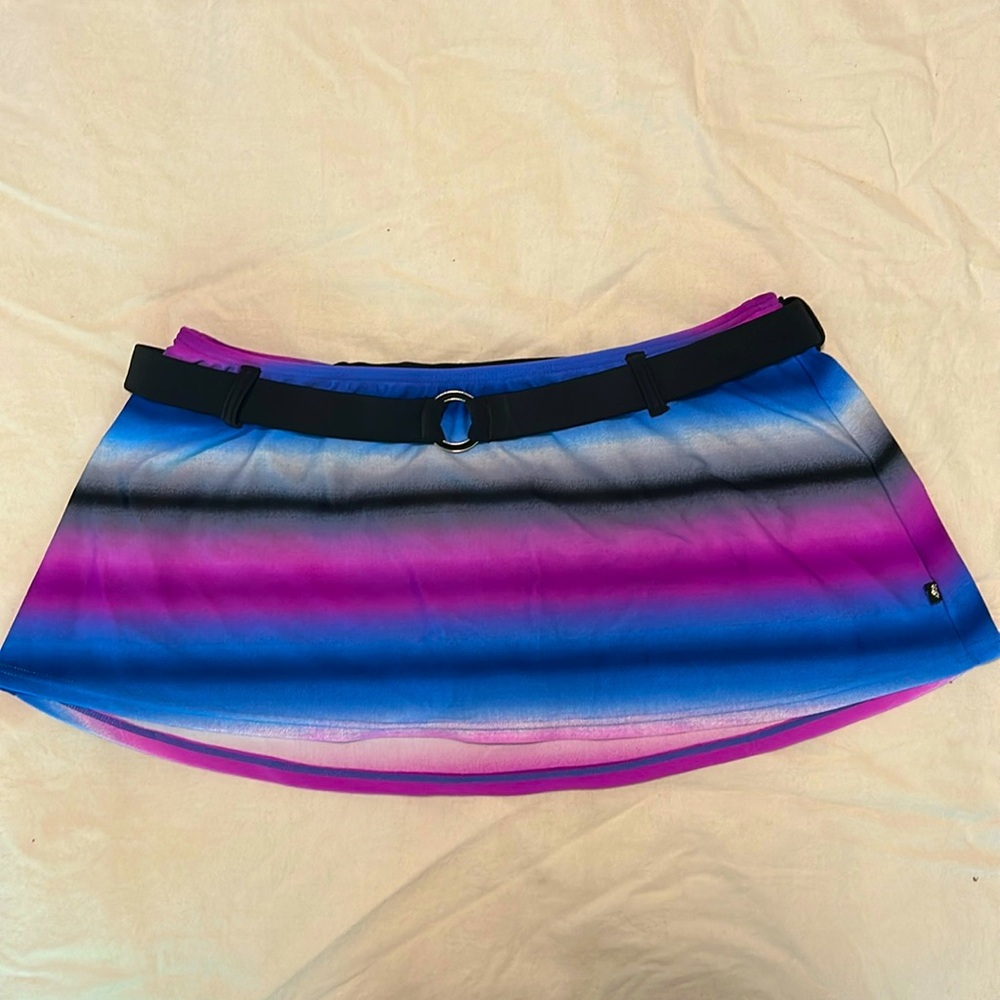 Ombré Swim Suit Bottoms Skirt With Belt